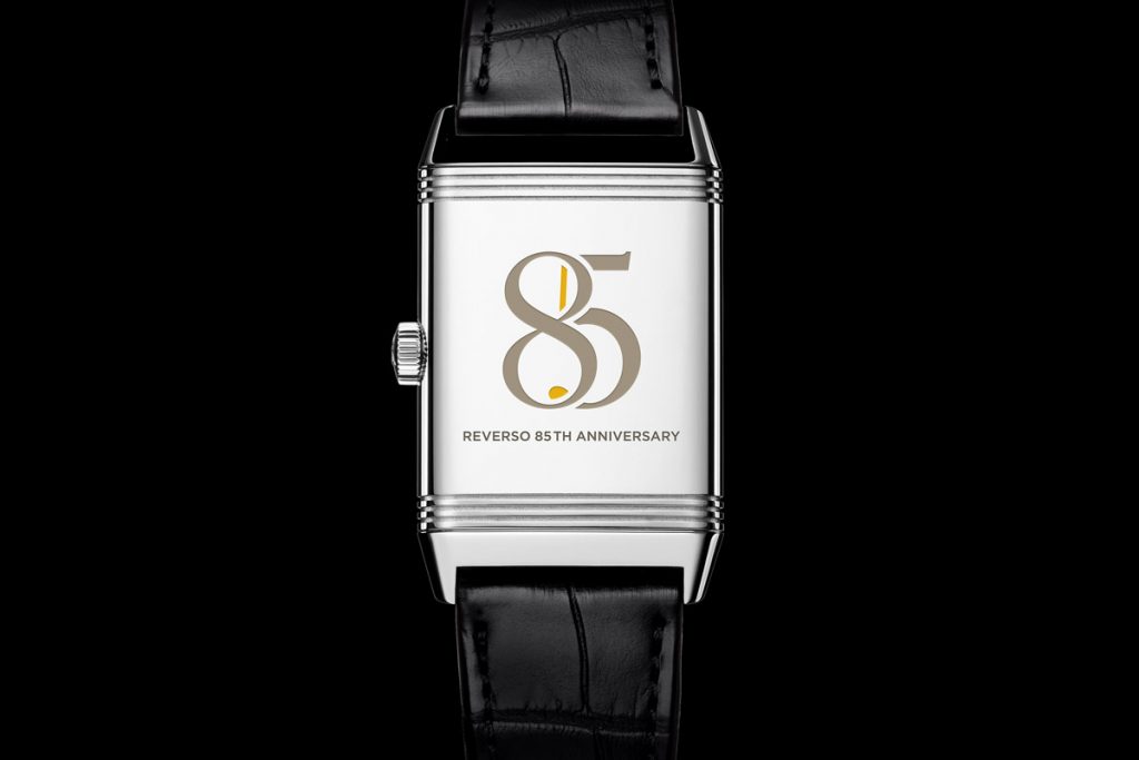 The reverse side of the Reverso Classic Automatic Large size depicts the engraving celebrating the line's 85th anniversary this year.