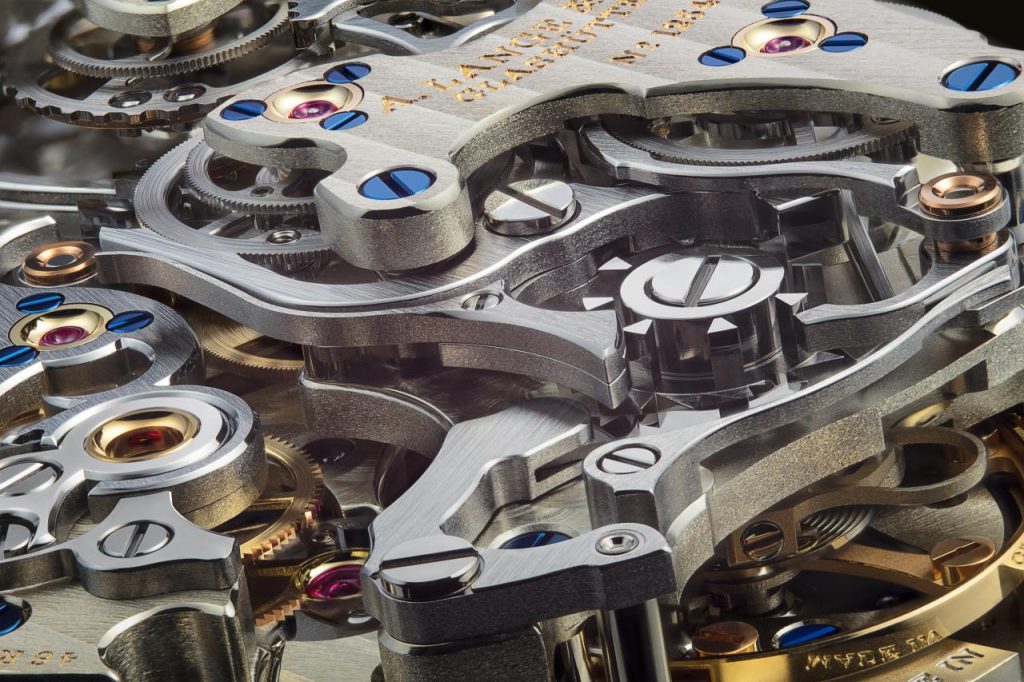 The complex movement of the A. Lange & Sohne Triple Split chronograph consists of 567 parts.