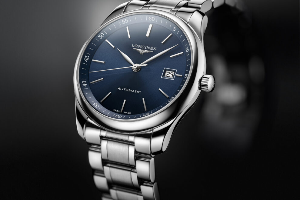 The Longines Master Collection blue dial is the Official Watch of The Breeders' Cup World Championships. This 42-mm steel model features a sunray blue dial. It is powered by an automatic L888 caliber.