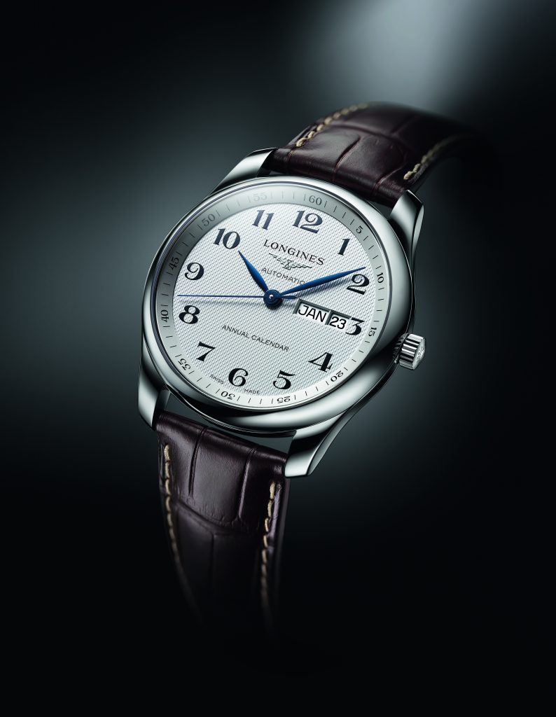 The Longines Master Annual Calendar retails for $2,425.