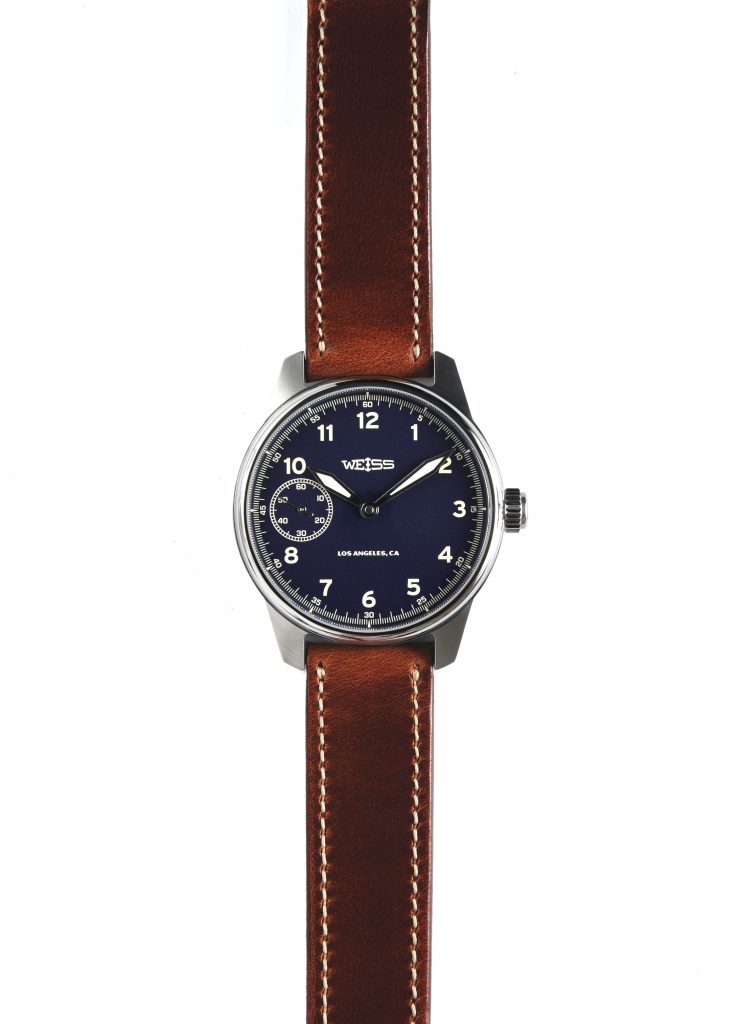 American watch brand, Weiss, uses American-made leather straps and movement parts from America and Switzerland. 