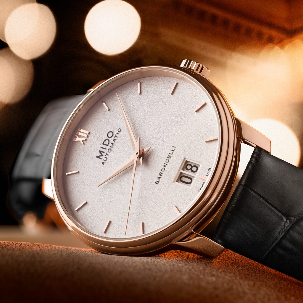 Mido Automatic Baroncelli Big Date watch on leather strap. 