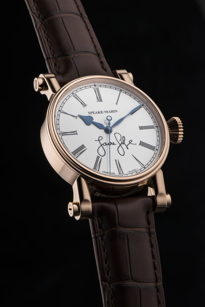 The Speake-Marin Resilience "Love Life" watch has the words written by brand ambassador Pierce Brosnan on the dial. It is being auctioned for Only Watch 2017.