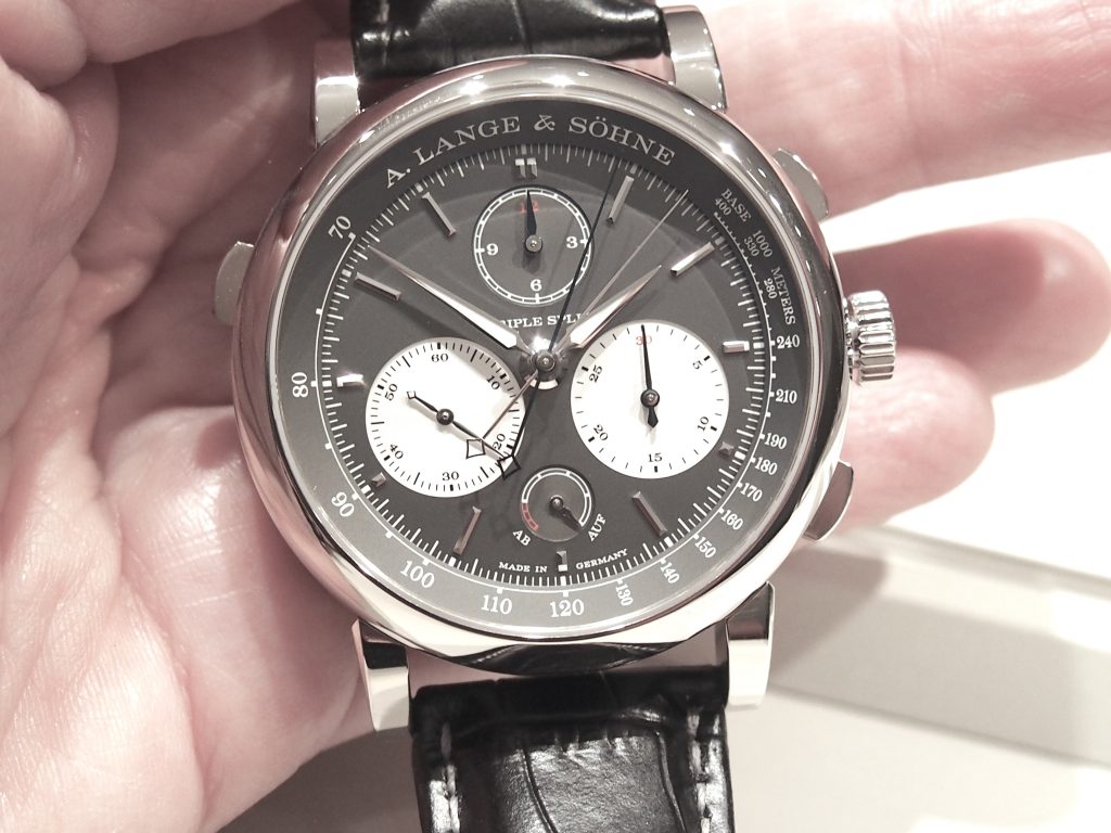 A. Lange & Sohne Triple Split chronograph offers split timing for seconds, minutes and now, also hours. 