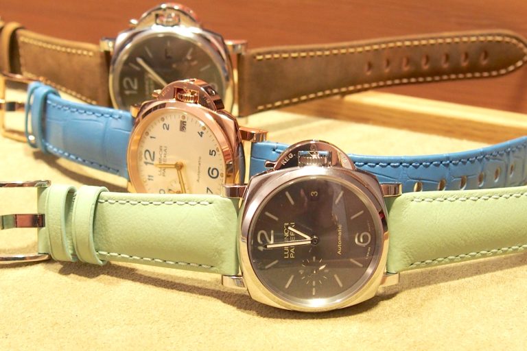 Interchangeable straps on the new Luminor Panerai Due collection.