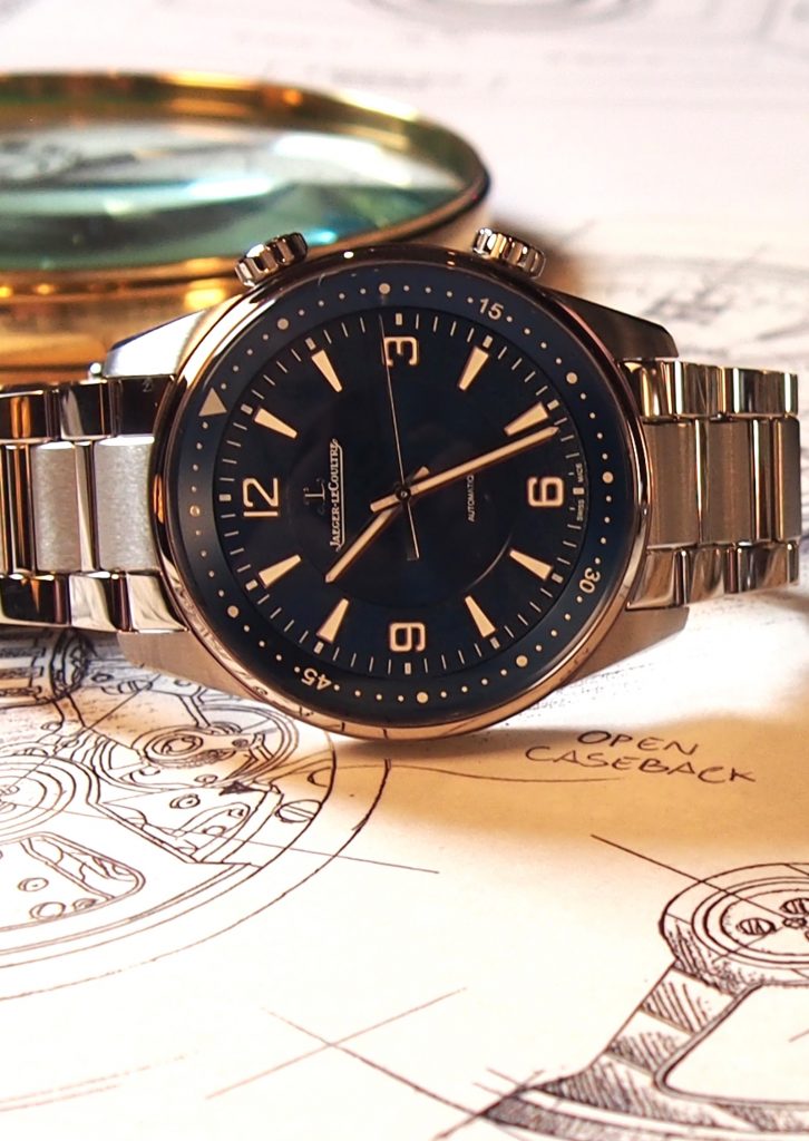 A steel bracelet version of the Jaeger-LeCoultre Polaris Memovox alarm watch is also available. 
