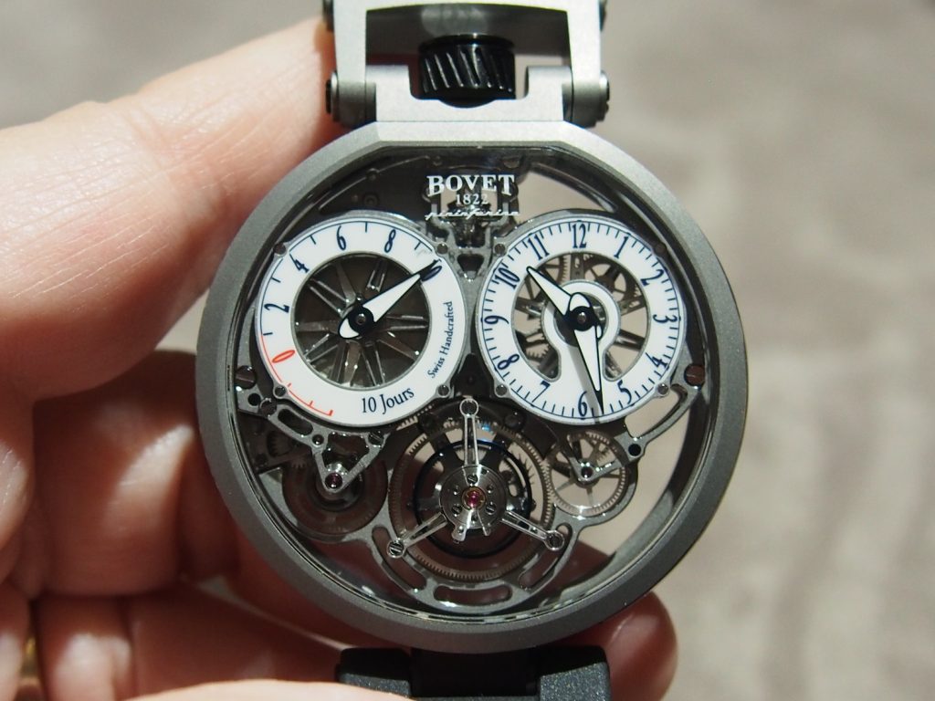 Bovet Flying Tourbillon Ottantasei hand-wound watch offers 10 days of power reserve.