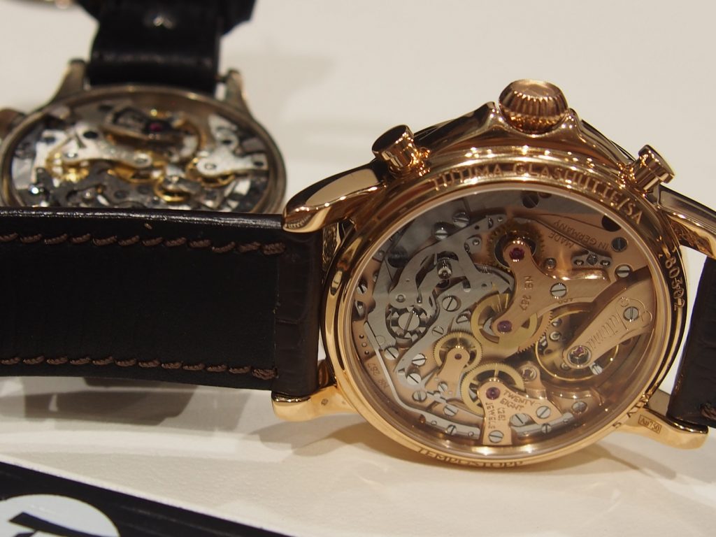 The new caliber T659 for the Tutima Tempostopp is meticulously finished and can be viewed via a sapphire caseback.