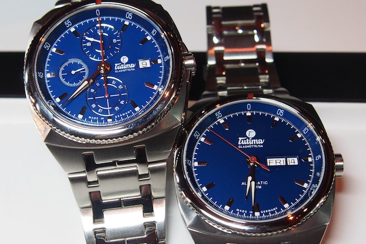 Tutima Saxon One Chronograph and Saxon One Automatic with alluring blue dials. Tutima Saxon One Chronograph and Saxon One Automatic with alluring blue dials.