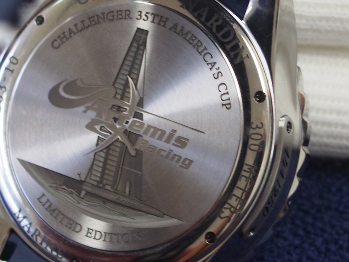 The back of the watch is engraved with the image of the boat