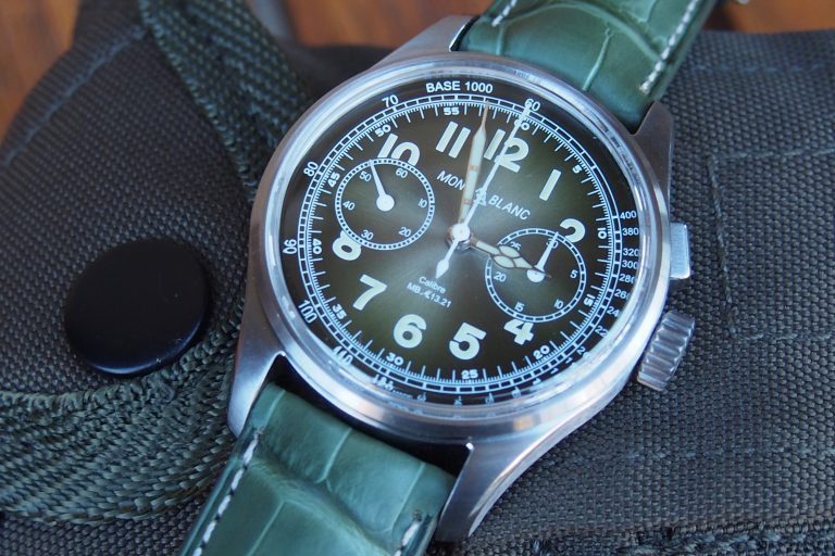 montblanc green Montblanc 1858 Monopusher Chronograph LE 100 as seen at SIHH 2018