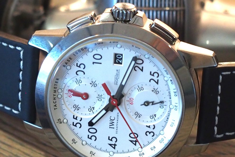 The IWC Ingenieur Limited Edition 50th Anniversary of Mercedes AMG watch is a 44mm titanium watch with an in-house-made self-winding chronograph caliber. The IWC Ingenieur Limited Edition 50th Anniversary of Mercedes AMG watch is a 44mm titanium watch with an in-house-made self-winding chronograph caliber.