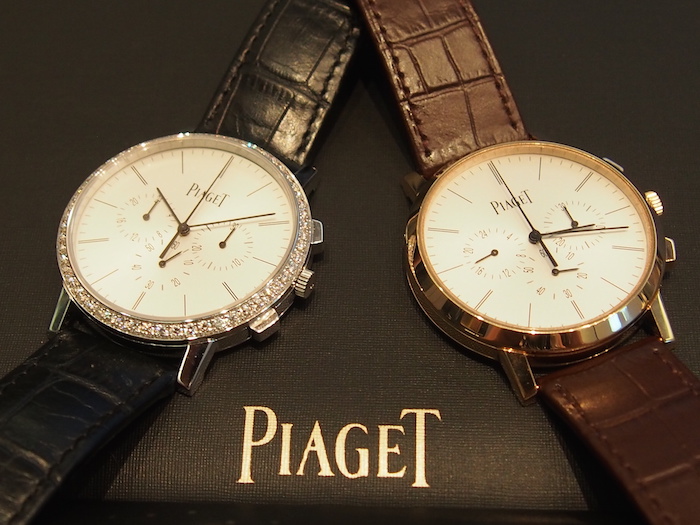 Piaget Ultra-thin Altiplano Chronograph is offered in white gold or rose gold 