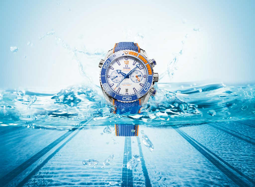 Omega Seamaster Planet Ocean Michael Phelps watch is water resistant to 600 meters.