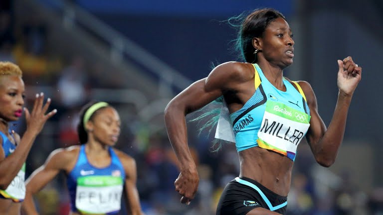 Miller at Rio 2016 Olympics in the 400M finals