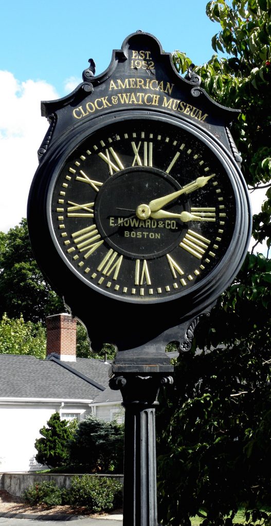  Street clock outside the American Watch & Clock Museum in Bristol,Ct. 