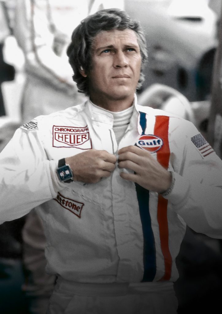 Steve McQueen wore a TAG Heuer in the famed movie Monaco in 1971.