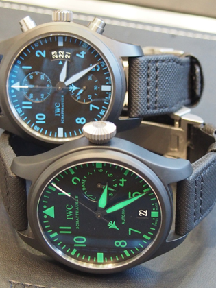 Two of the three Boutique Edition IWC Top Gun watches.