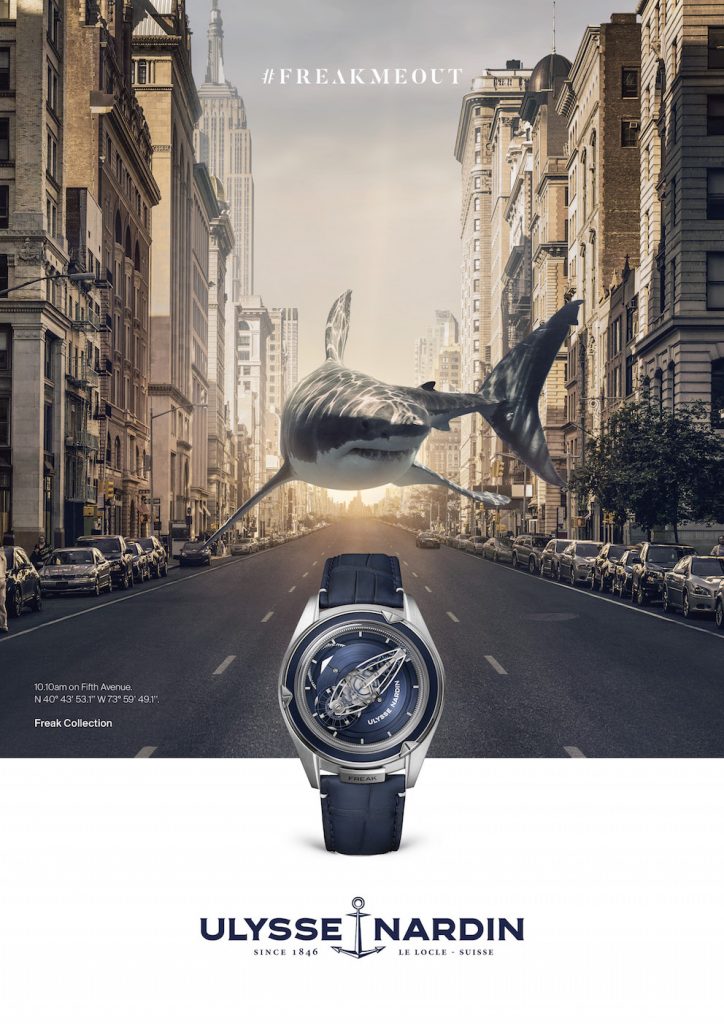 Ulysse Nardin's new "FrekMeOut campaign for the Freak Vision watch. 