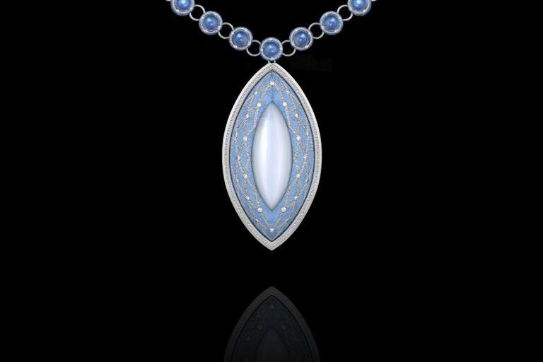 Zoltan David Iris close The value of the Zoltan Davis Iris Pendant is about $56,000.