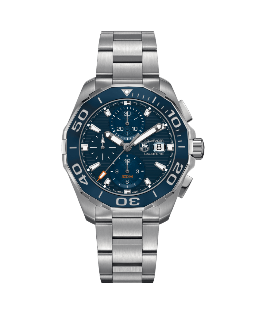 NHL Hockey Player Henrik Lundqvist wears, among others, this TAG Heuer Aquaracer Automatic Chronograph 300 meter with caliber 16 movement and ceramic bezel. 