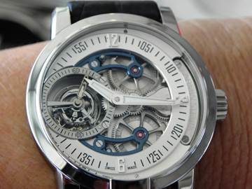 The Armin Strom Tourbillon is made in house at the brand's Biel Manufacture. This version is the Water model. 