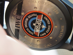 The back of each of the timepieces features the TOP GUN logo. 