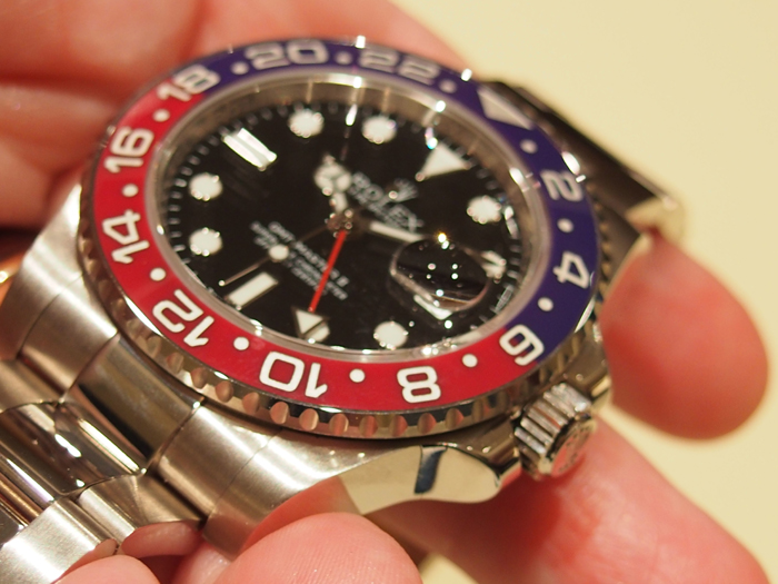 For obvious reasons, the press dubbed the Rolex Oyster Perpetual GMT Master II watch the "Pepsi." 