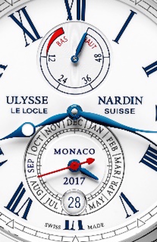 The Ulysse Nardin Marine Chronometer Annual Calendar Monaco watch for the Monaco Yacht Show 2017.
