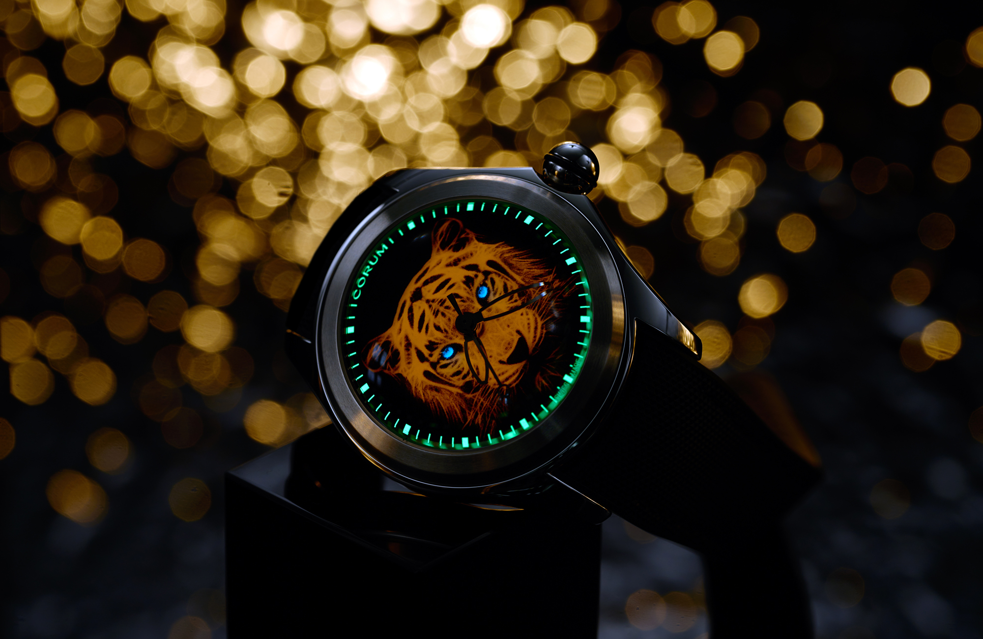 Corum Bubble Luminescent Tiger watch