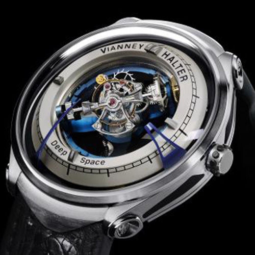 Innovation Prize: Vianney Halter Deep Space Tourbillon. Rather than a scientific instrument, this watch is a philosophical artifact that not only displays the time, but also motion in the dimension of space. It is a triple axis central tourbillon watch. Price: 202'500 CHF