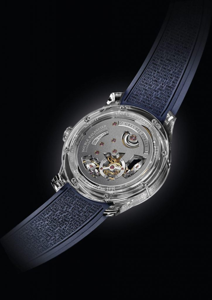 Greubel Forsey Double Balancier Sapphire watch caseback.