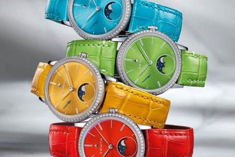 Zenith Elite Lady Moonphase in a rainbow of colors Zenith Elite Lady Moonphase in a rainbow of colors