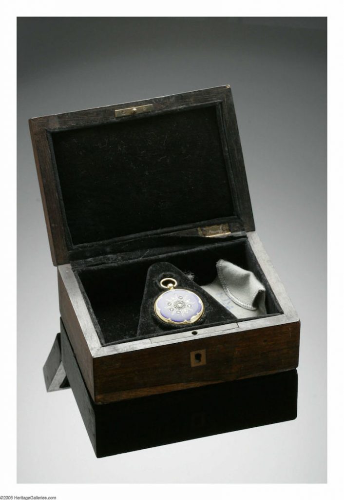 The watch, which Lincoln never gave to Mary Todd, is for sale with original box and gifting letter. 