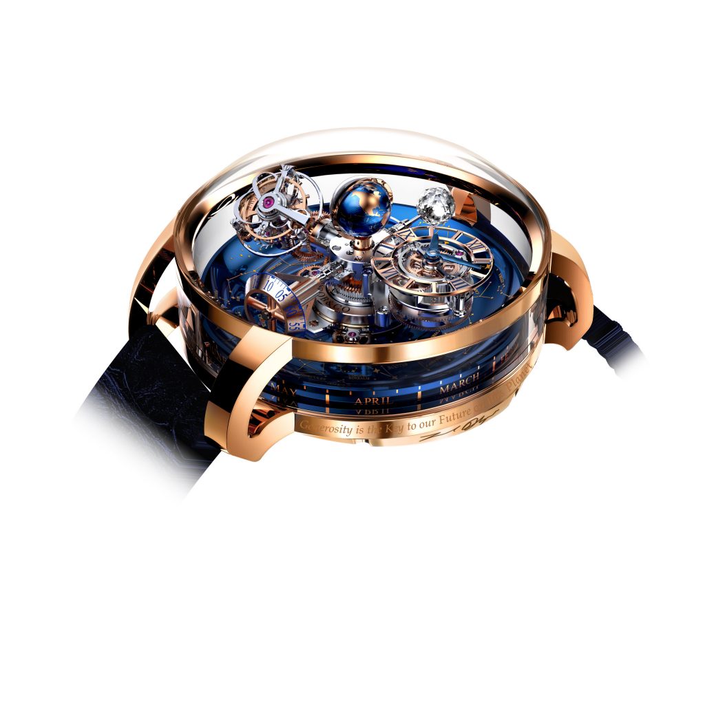 Jacob & Co. Astronomia Sky watch that was auctioned at the Leonardo DiCaprio Foundation event for more than $750,000.