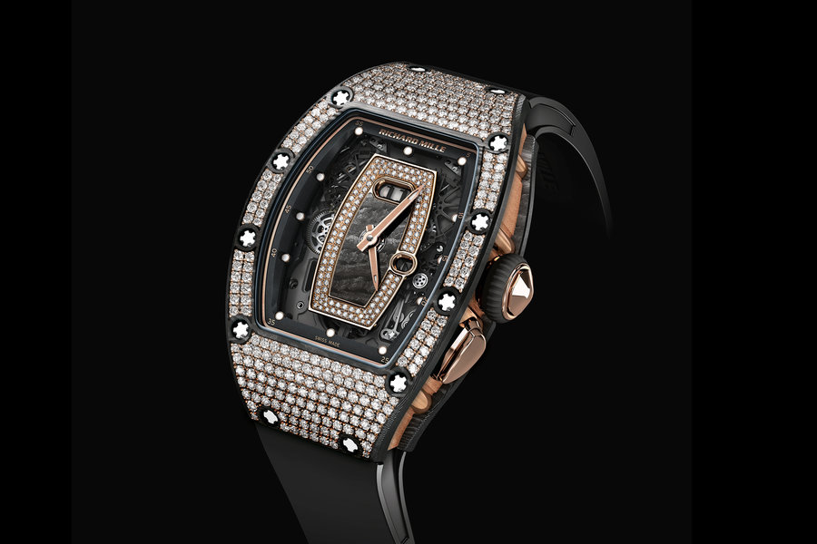 Richard Mille RM037 NTPT(R) Carbon Set women's watch as seen at SIHH 2017.