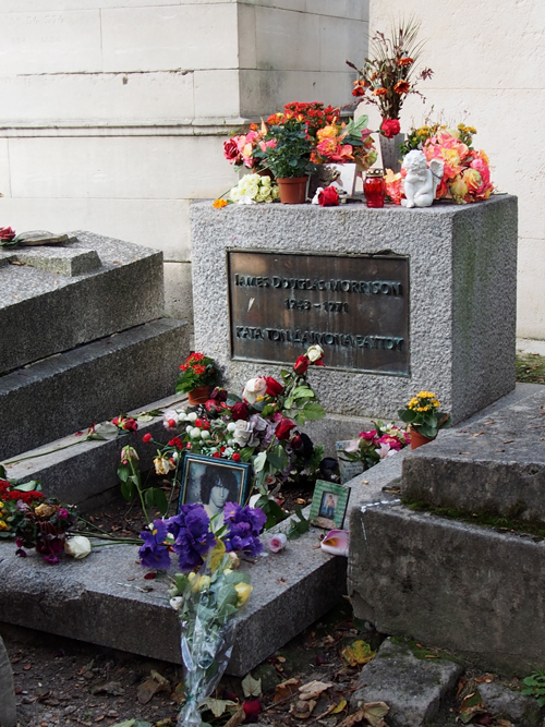AT Pere Lachaise Cemetery in Paris -- Jim Morrison's Grave. 