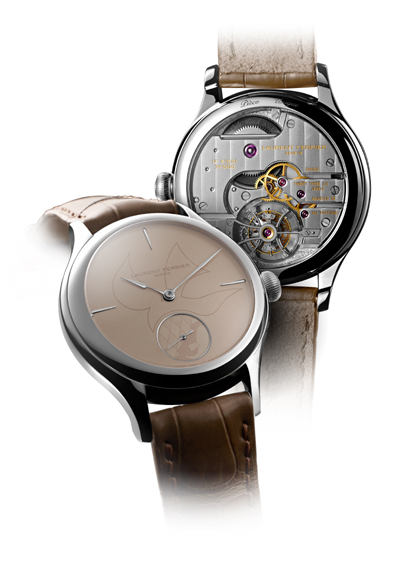  Laurent Ferrier Dove Watch is a symbolic timepiece demonstrating the brand’s commitment to the cause. It houses the Tourbillon Double Spiral inside a galet-shaped case with a unique sand-toned grand feu enameled dial.  
