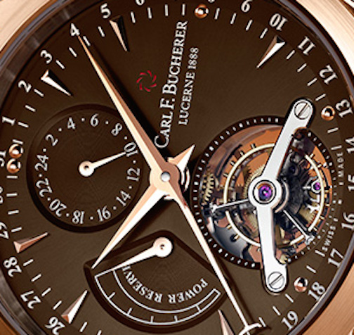 The chocolate brown dial with matt finish gives the watch a rich appeal
