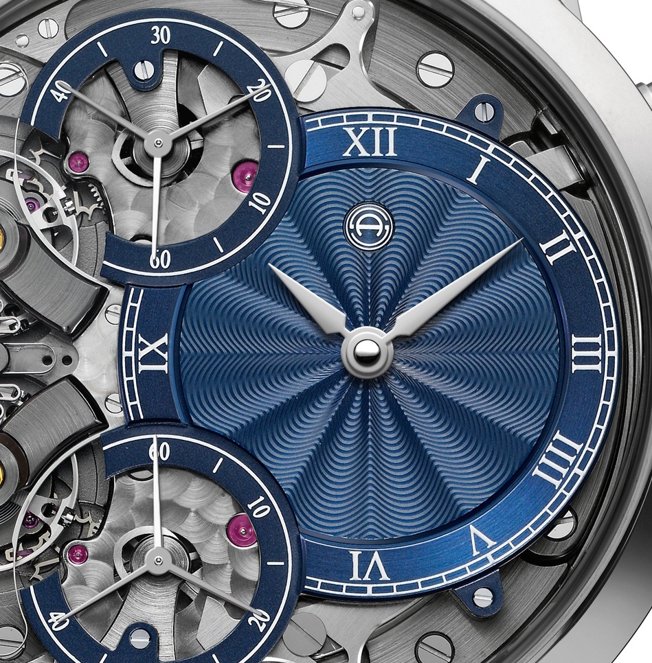 Kari Voutilainen joins with Armin Strom to create hand-made guilloche' dials for the Mirrored Force Resonance Guilloche' watches - with different colors and patterns. 