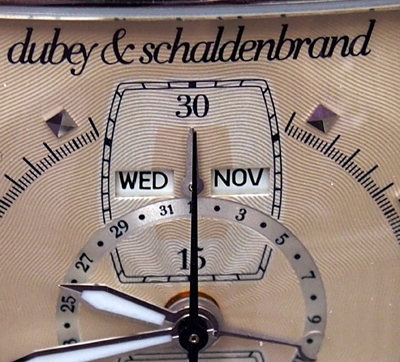 The calendar indications on the Dubey &Schaldenbrand Grand Dome DT are very legible. 