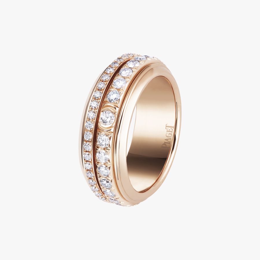 Piaget Possession ring in 18K rose gold, set with 74 brilliant-cut diamonds (approx. 1.33 ct).
