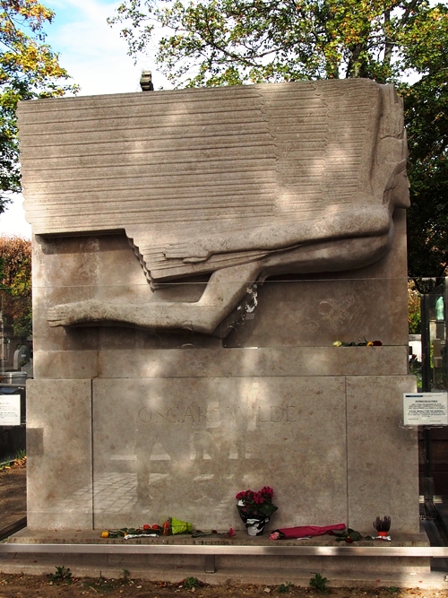 Oscar Wilde's Grave at Pere Lachaise often has red lipstick kisses on it. 