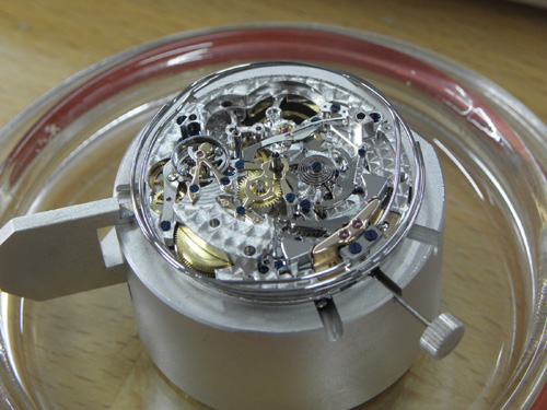 A watch movement outside of its case (Zenith). 